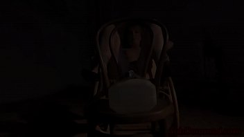 Restrained Bdsm Sub Rocks Chair To Fuck Dildo