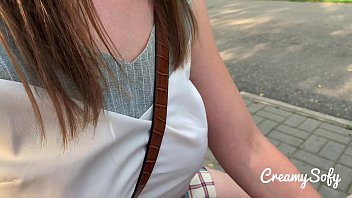 Surprise From My Naughty Girlfriend Mini Skirt And Daring Public Blowjob Creamysofy