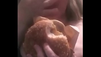 Watch Hungry Big Tittie BBW Hog Eating Messy Cheeseburger