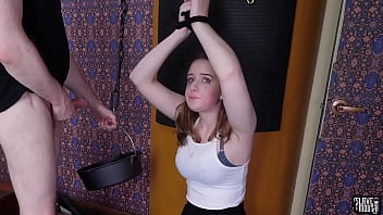 Innocent Blond Teen Gets Tied Up For An Extremely Rough Face Fucking Domination Session With Ass Eating And Degrading Slobber