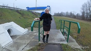 Slut In An Overpass Winter And Summer Butt Plug And Blowjob