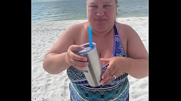 Slutty Bbw Duca Wife Flashes Her Big Tits On A Public Beach