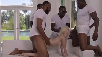 White Girl Gets Fuck Hard By Five Black Big Dicks