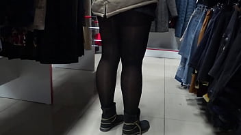 A Hidden Camera In A Fitting Room Admires A Juicy PAWG And Peeping For Legs In A Public Mall Voyeur Fetishist